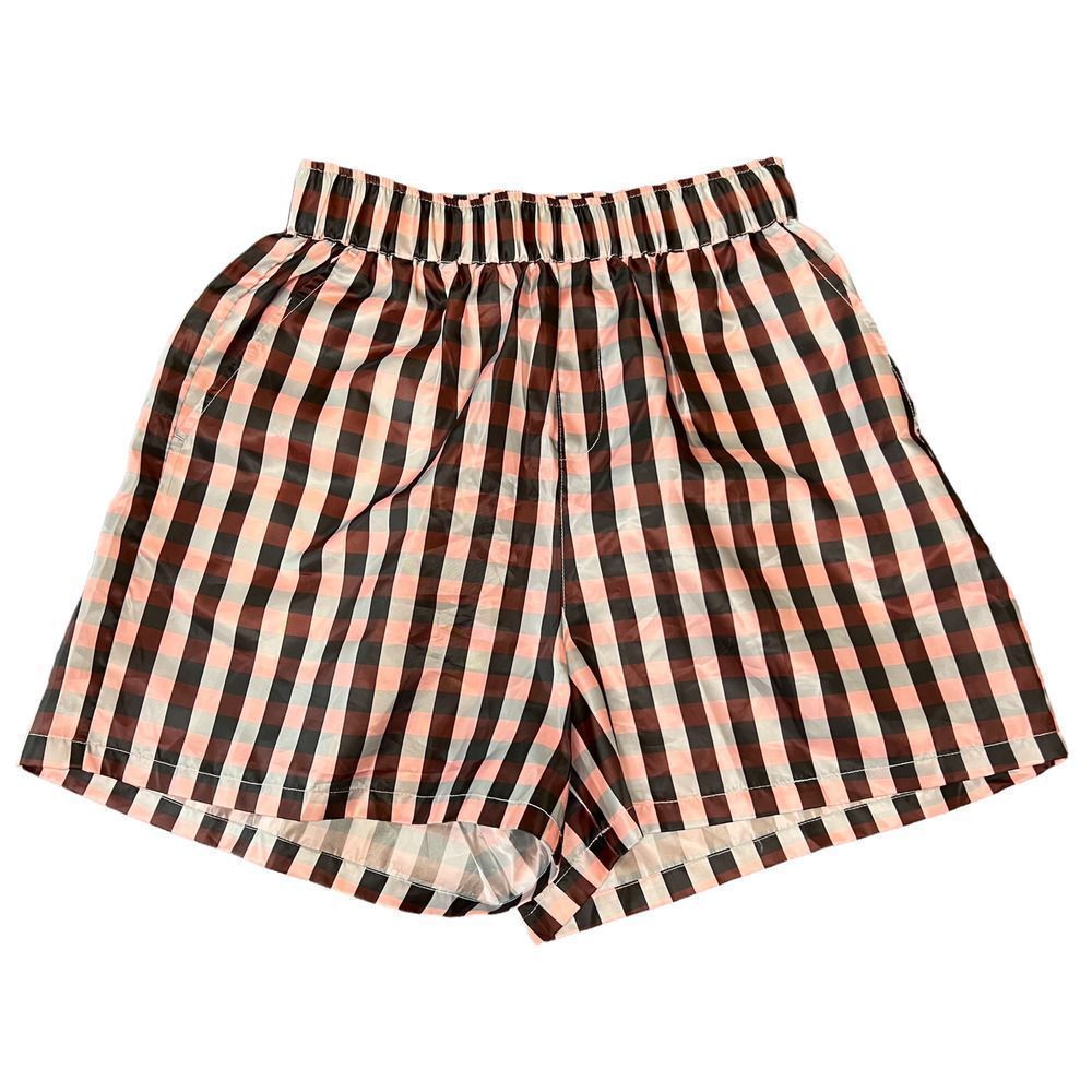 Collusion Pink Plaid Elastic Waist Short Size 8